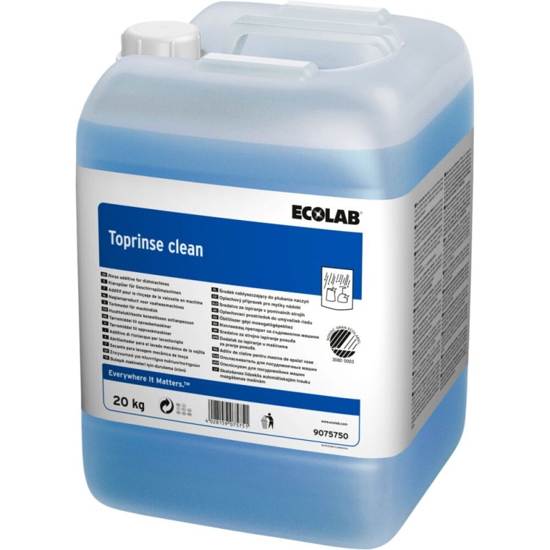 Afsp�nding, Ecolab Toprinse Clean, 20 l, med farve og parfume *Denne vare tages ikke retur*
