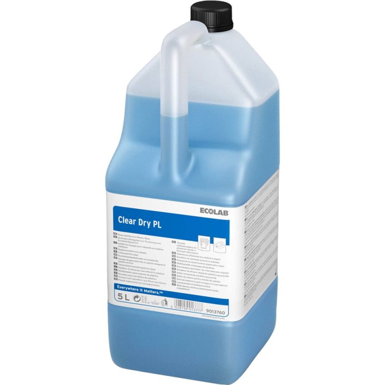 Afsp�nding, Ecolab Clear Dry PL, 5 l, med farve, uden parfume