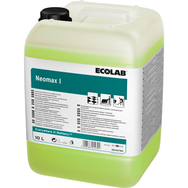 Gulvreng�ring, Ecolab Neomax I, 10 l, med farve og parfume