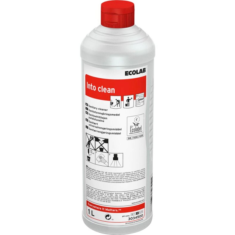 Kalkfjerner, Ecolab Into Clean, 1 l, uden farve og parfume *Denne vare tages ikke retur*