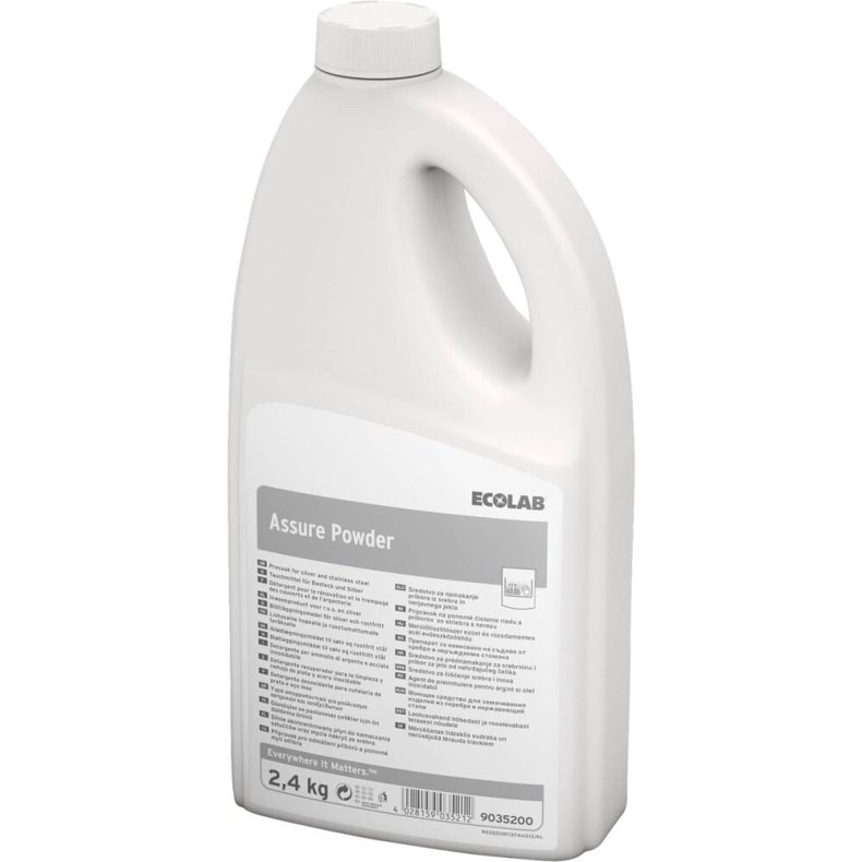Ibl�ds�tningsmiddel, Ecolab Assure Powder, uden klor, med farve, uden parfume, 2,4 kg