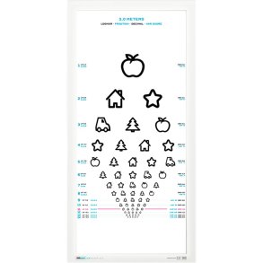 Tavle, Logmar, Eyekey, 30x60cm, hvid, 3m afstand