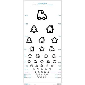 Tavle, Logmar, Eyekey, 30x60cm, hvid, 6m afstand *Denne vare tages ikke retur*