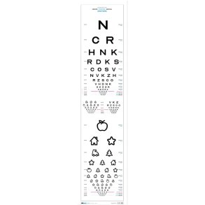 Tavle, Logmar, Eyekey&OpticianA, 25x100cm, hvid, 3m afstand *Denne vare tages ikke retur*