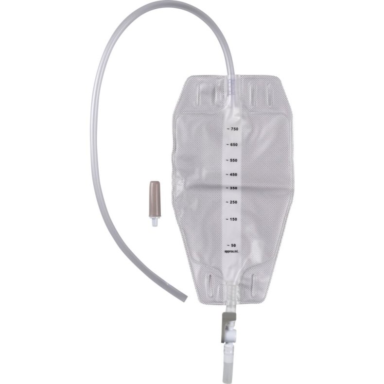 Urinpose, benpose, Taining, 60cm, 750 ml, etkammer, DV/NRV, NW bagside, justerbar slange, nattilkobling