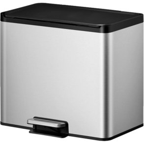 Pedalspand, EKO Essential, st�l, rustfrit st�l, 3-rums, 3x9 l, plast inderspande, soft close, fingeraftryksfri *Denne vare tages ikke retur*