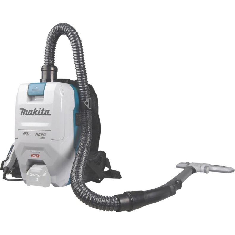 Rygst�vsuger, Makita XGT, 40V, gr�, 1-rums, 2 l, antistatisk sugeslange, 5,0/1,8 l