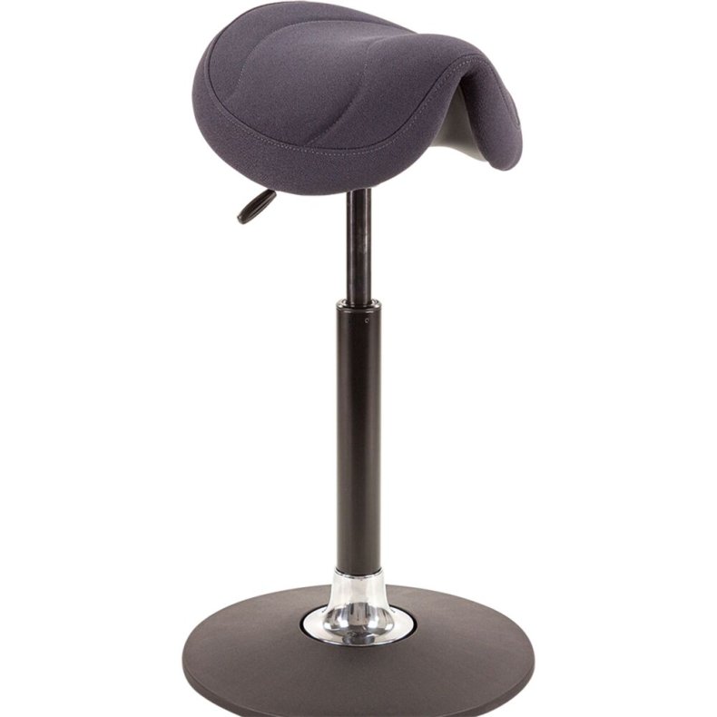 Taburet, Score Amazone Polo, sort fod, betr�k sort trevira, 55-73 cm