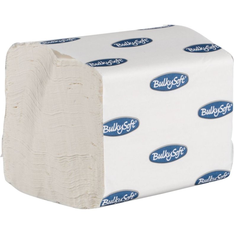 Toiletpapir, Bulkysoft, 2-lags, 19x11cm, hvid, nyfiber, i ark