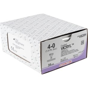 Sutur, Vicryl, 35cm, violet, 4-0, ST-4 n�l, resorberbar *Denne vare tages ikke retur*