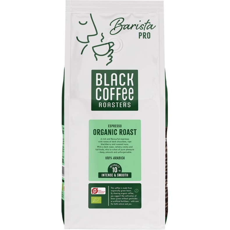 Kaffe, BKI Black Coffe, Organic, helb�nner, 1 kg, 1 kg