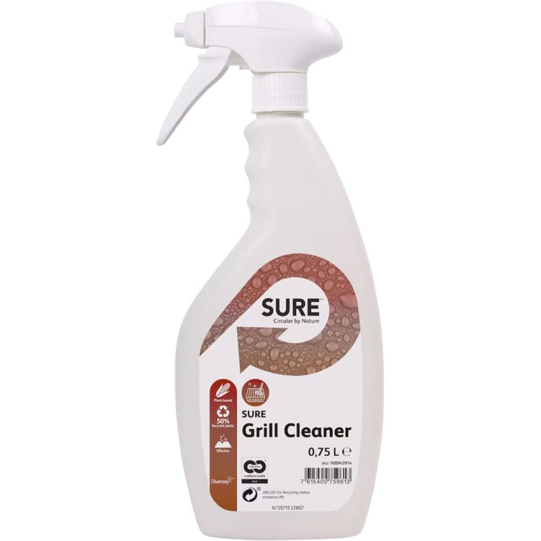 Ovn- og grillreng�ring, Diversey SURE Grill Cleaner, 750 ml, klar-til-brug, uden farve og parfume