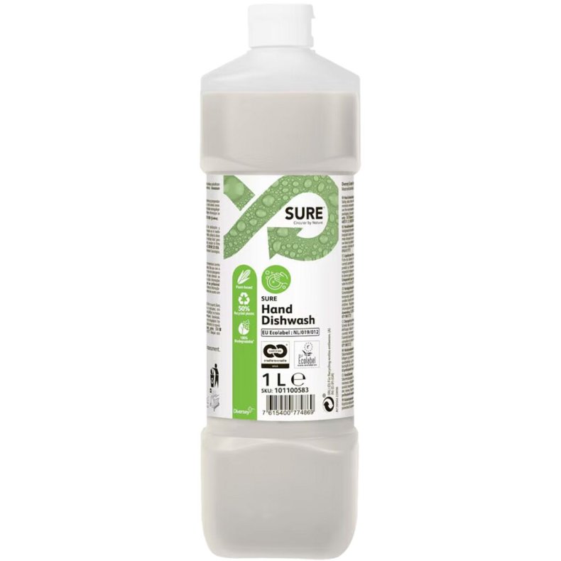 H�ndopvask, Diversey SURE Hand Dishwash, 1 l, uden farve og parfume