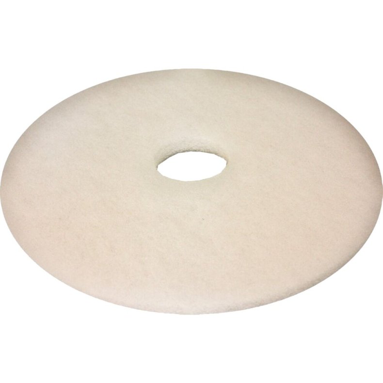 Gulvrondel, 9", �229mm, hvid, genanvendt PET fiber, til polering