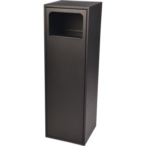 Udend�rs affaldsspand, Tina Trolleys, sort, pulverlakeret st�l, 100 l, indkast i frontl�ge *Denne vare tages ikke retur*