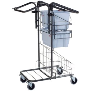 Reng�ringsvogn, Vileda Ready-to-go Premium, 66x53x107cm, sort, pulverlakeret st�l *Denne vare tages ikke retur*