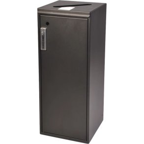 Affaldsspand, Tina Trolleys, sort, pulverlakeret st�l, 100 l, til papir, kan l�ses *Denne vare tages ikke retur*
