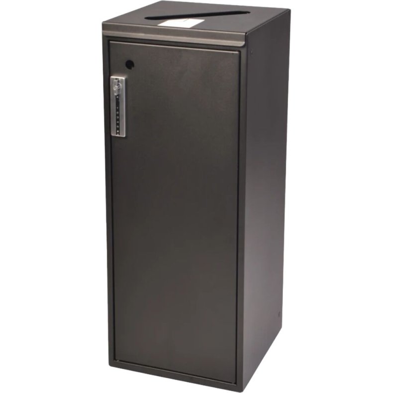 Affaldsspand, Tina Trolleys, sort, pulverlakeret st�l, 100 l, til papir, kan l�ses *Denne vare tages ikke retur*