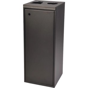 Affaldsspand, Tina Trolleys, sort, pulverlakeret st�l, 2-rums, 2x60 l, med rest-, og �ble udsk�ring affaldsindkast *Denne vare tages ikke retur*
