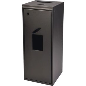 Affaldsspand, Tina Trolleys, sort, pulverlakeret st�l, 3-rums, 20x10x1,3 l, metal(20l), flasker(10l) og batterier(1,3l) *Denne vare tages ikke retur*