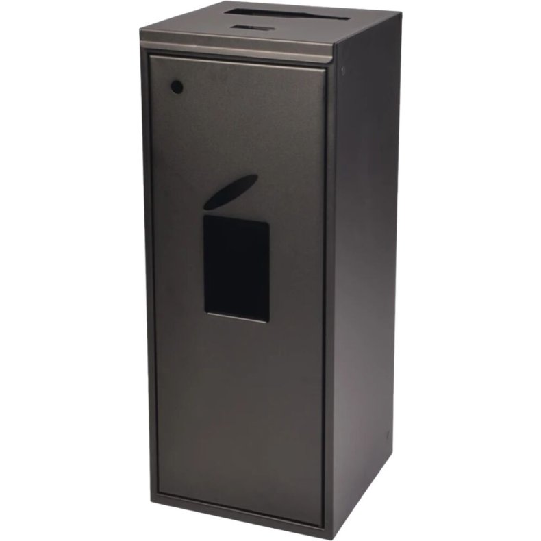 Affaldsspand, Tina Trolleys, sort, pulverlakeret st�l, 3-rums, 20x10x1,3 l, metal(20l), flasker(10l) og batterier(1,3l) *Denne vare tages ikke retur*