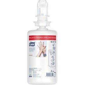 S�be, antimikrobiel, Tork S4 Premium, 1000 ml, uden farve og parfume *Denne vare tages ikke retur*