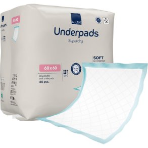 Underlag, ABENA Underpads Superdry, 60x60cm, med SAP