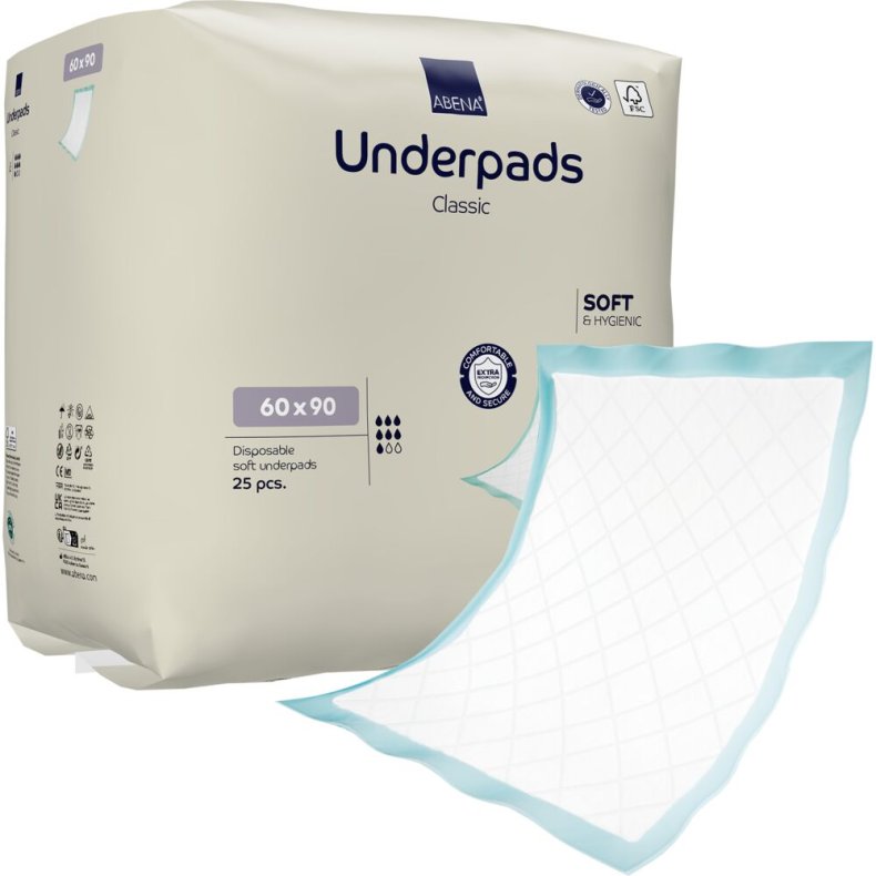 Underlag, ABENA Underpads Classic, 90x60cm