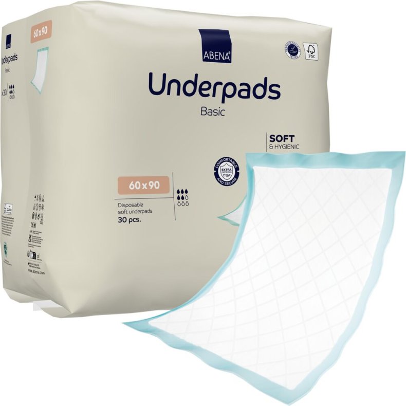 Underlag, ABENA Underpads Basic, 90x60cm