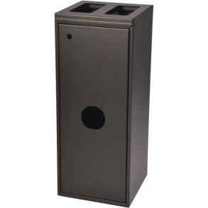 Affaldsspand, Tina Trolleys, sort, pulverlakeret st�l, 3-rums, 2x40 l + 20 l, �bent indkast *Denne vare tages ikke retur*