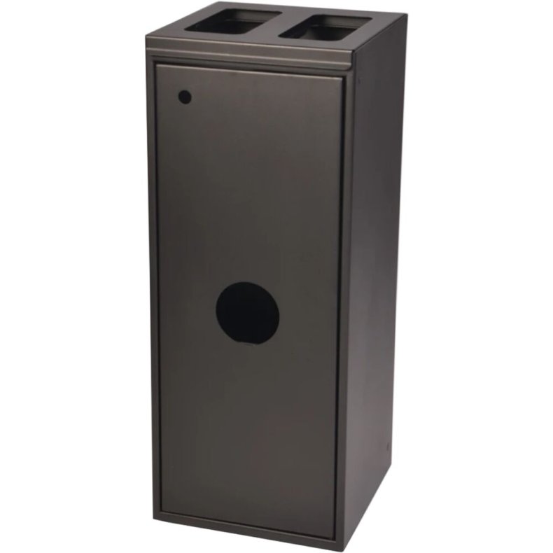 Affaldsspand, Tina Trolleys, sort, pulverlakeret st�l, 3-rums, 2x40 l + 20 l, �bent indkast *Denne vare tages ikke retur*