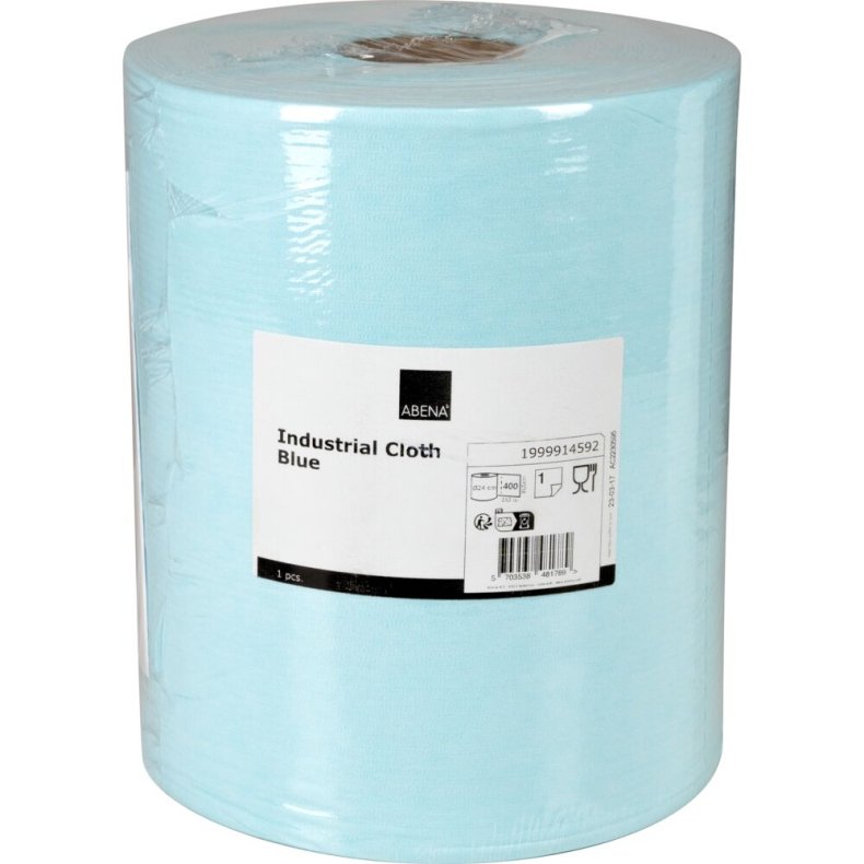 Industriaft�rring, ABENA, 1-lags, 152m x 30,5cm, �24cm, bl�, cellulose/PET/viskose