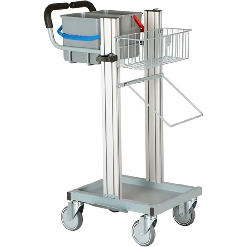 Reng�ringsvogn, Tina Trolleys Exclusive, s�lv, aluminium/st�l, til mikrofibersystem, med tilbeh�r *Denne vare tages ikke retur*