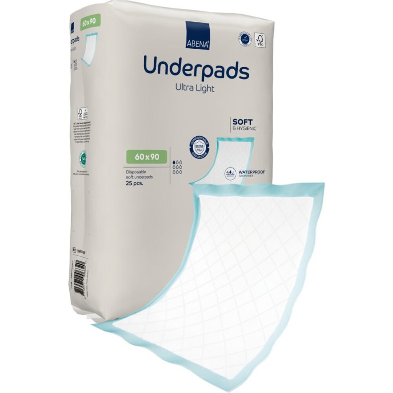 Underlag, ABENA Underpads Ultra light, 60x90cm