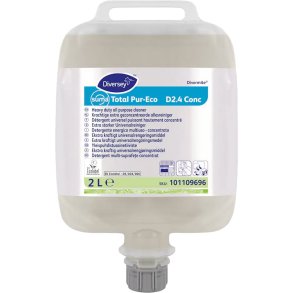 Universalreng�ring, Diversey Suma Total Pur-Eco D2.4 conc, 2 l, DvM/DQFM, uden farve og parfume