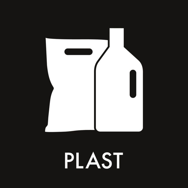 Piktogram, 12x12cm, sort, folie, til plast, selvkl�bende
