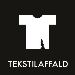 Piktogram, 12x12cm, sort, folie, til tekstilaffald, selvkl�bende