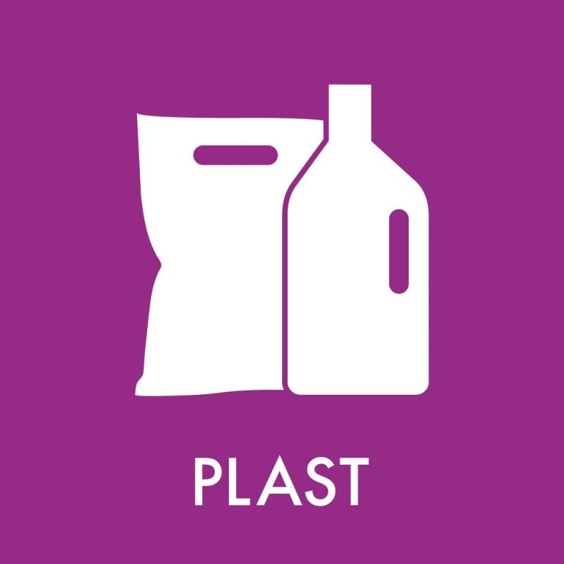 Piktogram, 6x6cm, lilla, folie, til plast, selvkl�bende