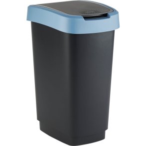 Affaldsspand, Rotho Twist, sort, plast, 25 l, sort l�g med bl� kant, til kildesortering *Denne vare tages ikke retur*