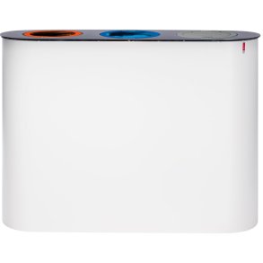 Affaldsspand, Lune Split 3, hvid, galvaniseret st�l, 3-rums, 3x38 l, med metal inderspand, til kildesortering, finger aftryksfri *Denne vare tages ikke retur*