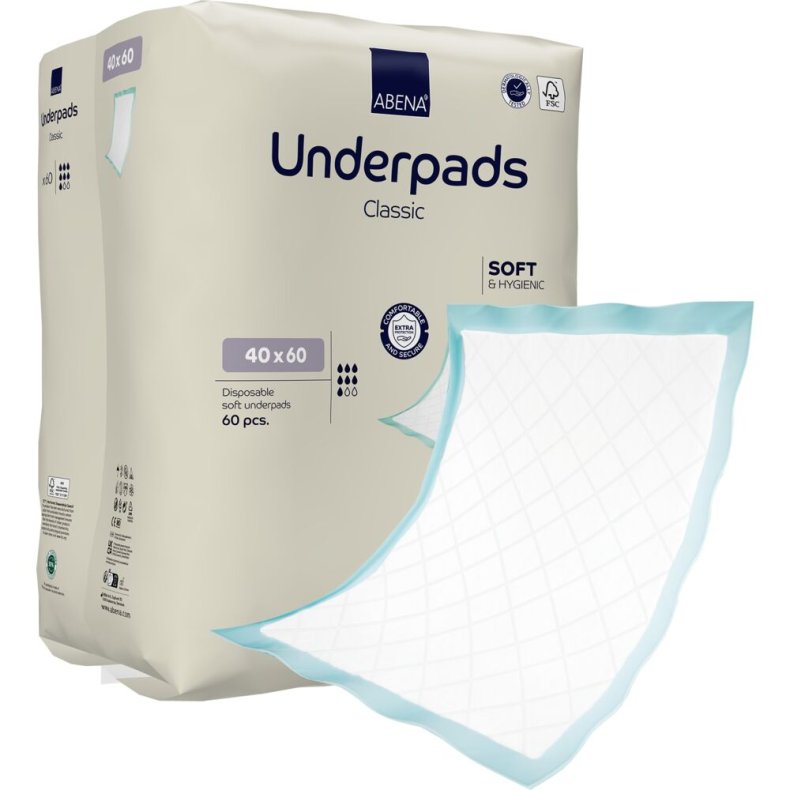 Underlag, ABENA Underpads Classic, 60x40cm