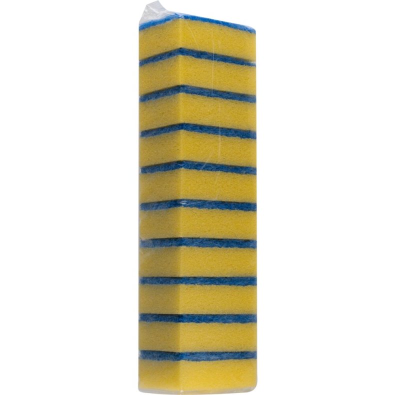 Skuresvamp, 9x5,5x2,8cm, bl�, polyester/polyether, fin skureeffekt