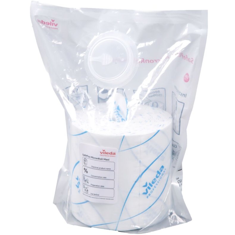 Reng�ringsklud, Vileda SafePlus Maxi, 30x28cm, bl�, polyester/viskose, mikrofiber, engangs *Denne vare tages ikke retur*