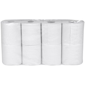 Toiletpapir, neutral, 2-lags, 34,5m x 9,4cm, �10cm, hvid, genanvendt papir