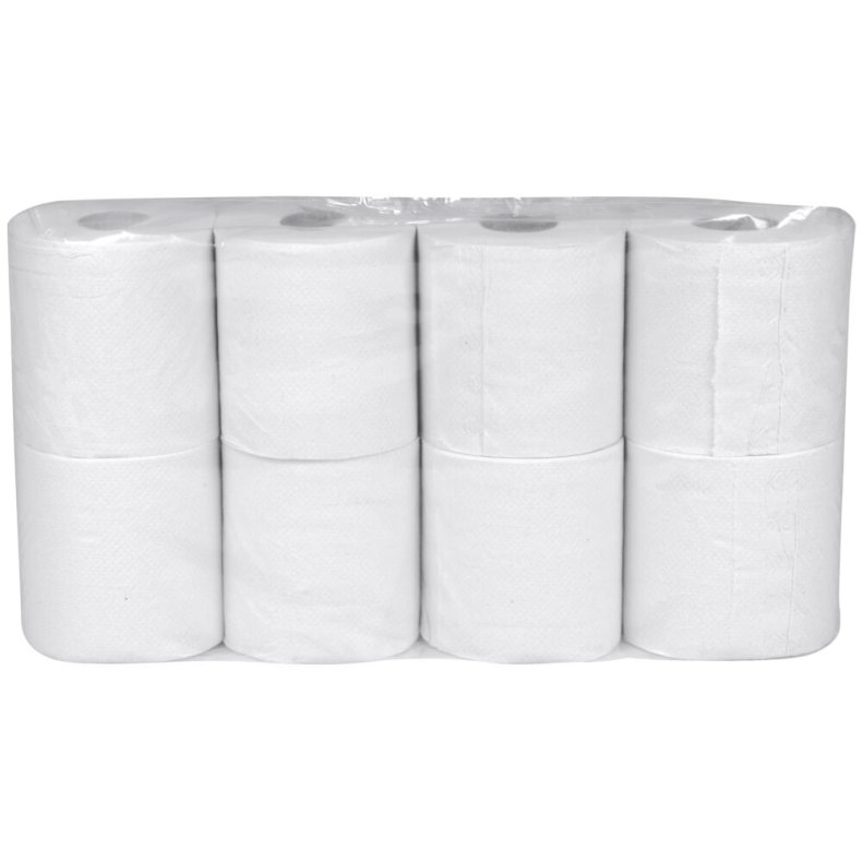 Toiletpapir, neutral, 2-lags, 34,5m x 9,4cm, �10cm, hvid, genanvendt papir