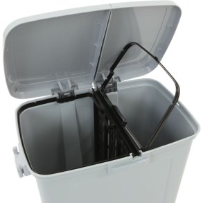 Pedalspand, V-Part, gr�, plast, 2-rums, 25+20 l, s�kkeholdere