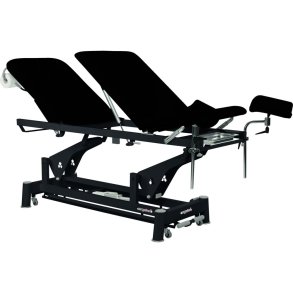 Gyn�kologisk leje, Ecopostural, 200x62cm, sort, 3-delt, elektrisk inkl. benholdere og taburet, max 250 kg. *Denne vare tages ikke retur*