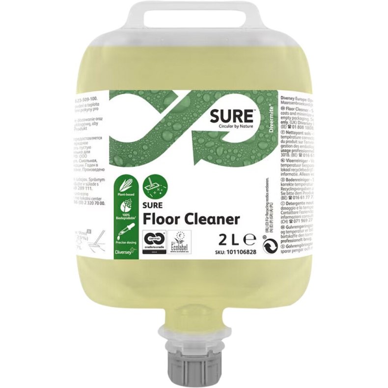 Gulvreng�ring, Diversey SURE Floor Cleaner DvM/DQFM, 2 l, uden farve og parfume