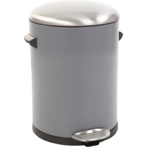 Pedalspand, EKO Belle Deluxe, gr�, pulverlakeret st�l, 5 l, med inderspand i plast, og soft close l�g, sikret mod fingeraftryk