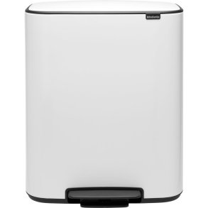 Pedalspand, Brabantia Bo, hvid, st�l, 2-rums, 2x30 l, plast inderspand, og soft close l�g